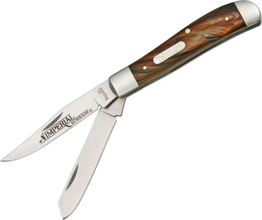 Schrade Imperial Trapper Knife 3.5" Amber Swirl IMP15T, Schrade Imperial Trapper Knife 3.5" Amber Swirl IMP15T for Sale, Schrade Imperial Trapper Knife 3.5" Amber Swirl IMP15T