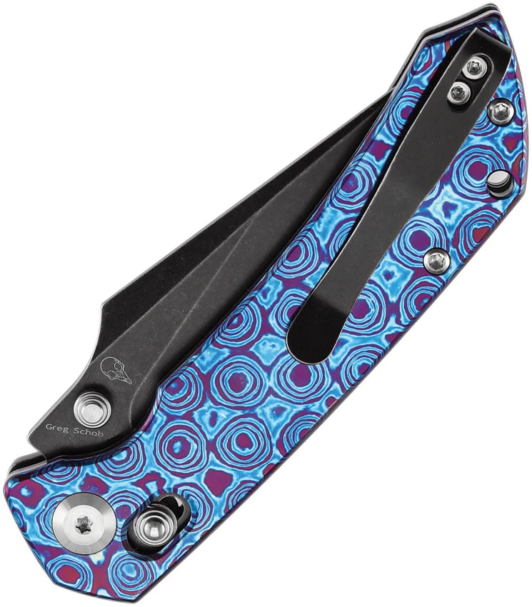 Kansept Fenrir Crossbar Lock Knife Timascus (3.5" Black SW S35VN), Kansept Fenrir Crossbar Lock Knife Timascus (3.5" Black SW S35VN) for Sale, Kansept Fenrir Crossbar Lock Knife Timascus (3.5" Black SW S35VN)