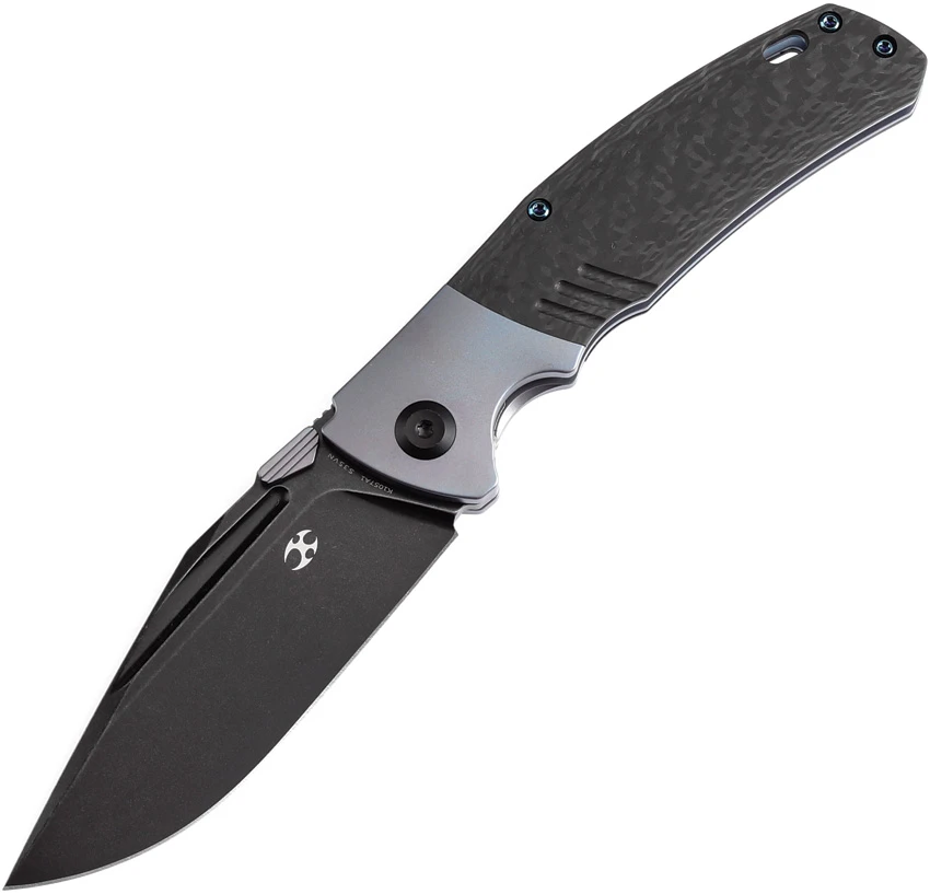 Kansept Knives Hinterland Clip Point Frame Lock Knife Twill CF (3.6" Black SW), Kansept Knives Hinterland Clip Point Frame Lock Knife Twill CF (3.6" Black SW) for Sale, Kansept Knives Hinterland Clip Point Frame Lock Knife Twill CF (3.6" Black SW)