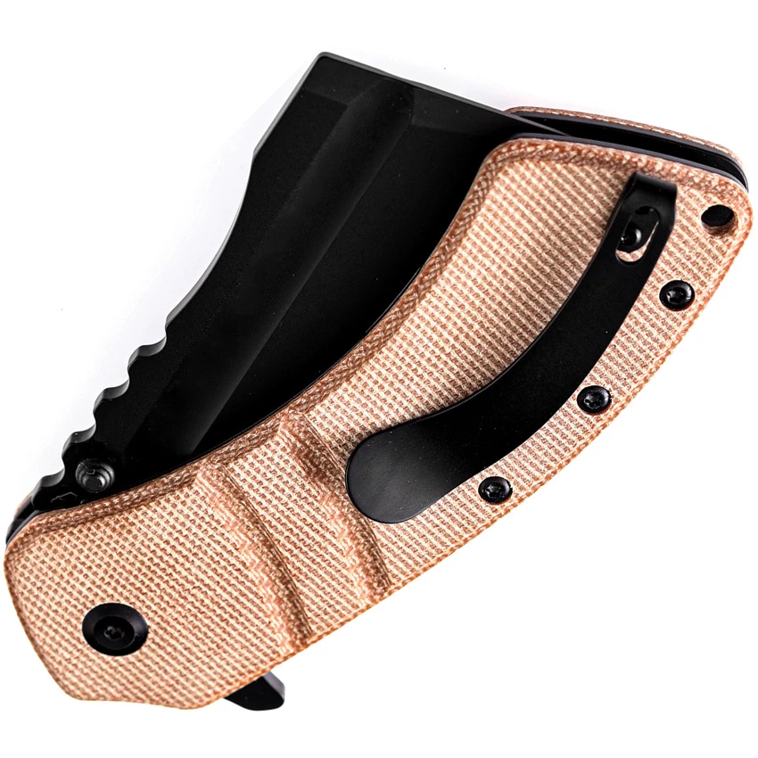 Kansept Knives XL Korvid Liner Lock Knife Brown Micarta (3.5" Black), Kansept Knives XL Korvid Liner Lock Knife Brown Micarta (3.5" Black) for Sale, Kansept Knives XL Korvid Liner Lock Knife Brown Micarta (3.5" Black)