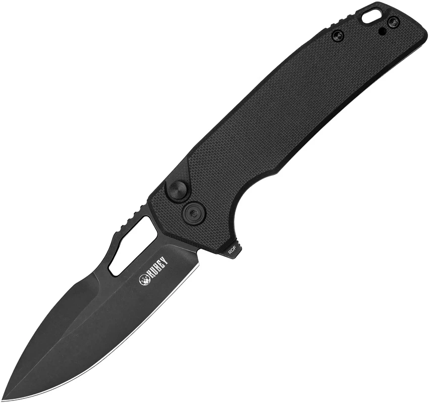 Kubey RDF Button Lock Knife Black G-10 (3.1" Black Stonewash 14C28N), Kubey RDF Button Lock Knife Black G-10 (3.1" Black Stonewash 14C28N) for Sale, Kubey RDF Button Lock Knife Black G-10 (3.1" Black Stonewash 14C28N)