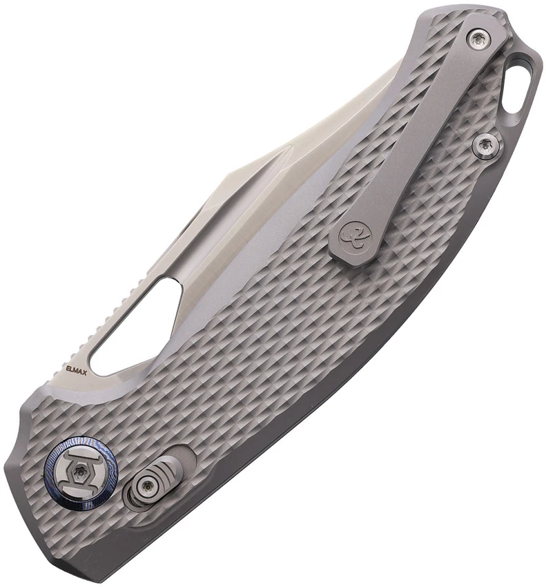 Kunwu Knives Django XL XT Lock Knife Gray Diamond Textured Ti (3.7" Satin), Kunwu Knives Django XL XT Lock Knife Gray Diamond Textured Ti (3.7" Satin) for Sale, Kunwu Knives Django XL XT Lock Knife Gray Diamond Textured Ti (3.7" Satin)