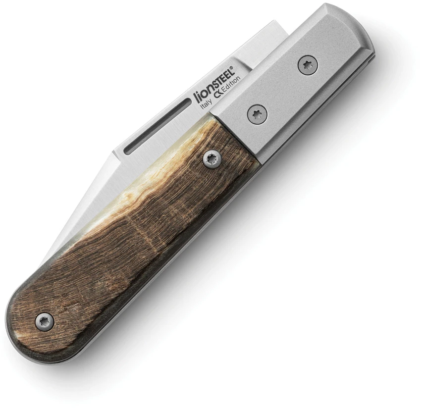 LionSteel Shuffler Clip Point Slip Joint Knife Brown Ram Horn (3" Satin M390), LionSteel Shuffler Clip Point Slip Joint Knife Brown Ram Horn (3" Satin M390) for Sale, LionSteel Shuffler Clip Point Slip Joint Knife Brown Ram Horn (3" Satin M390)