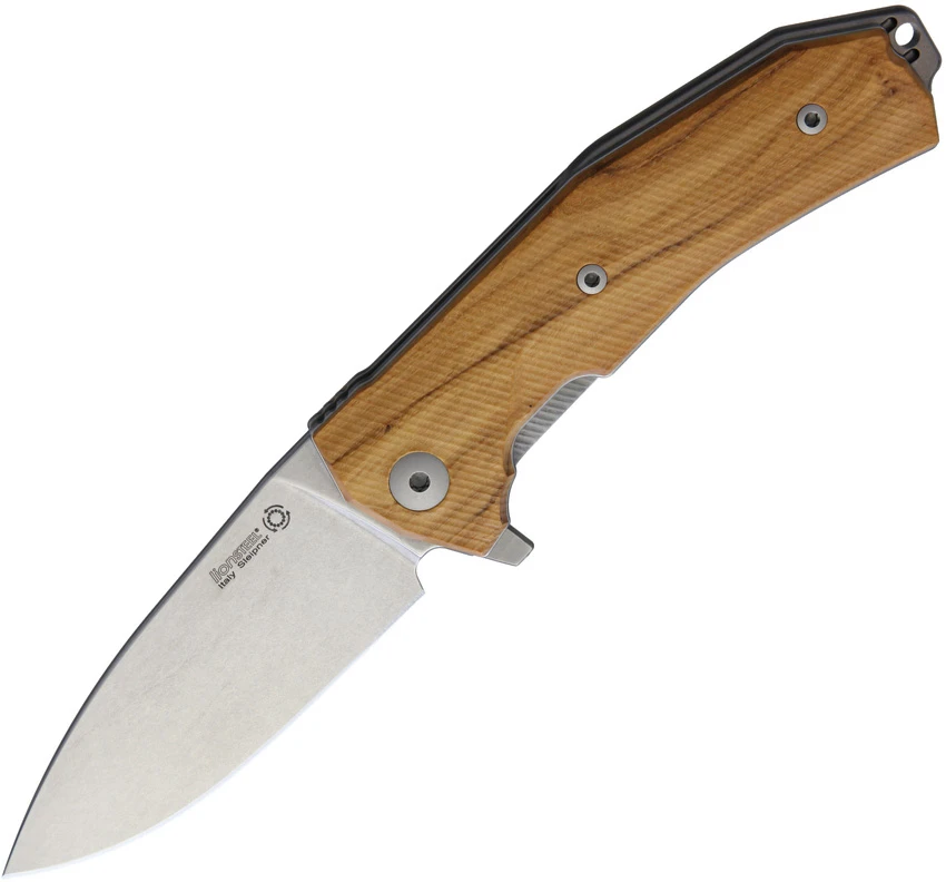LionSteel KUR Flipper Liner Lock Knife Olive Wood (3.43" Stonewash), LionSteel KUR Flipper Liner Lock Knife Olive Wood (3.43" Stonewash) for Sale, LionSteel KUR Flipper Liner Lock Knife Olive Wood (3.43" Stonewash)