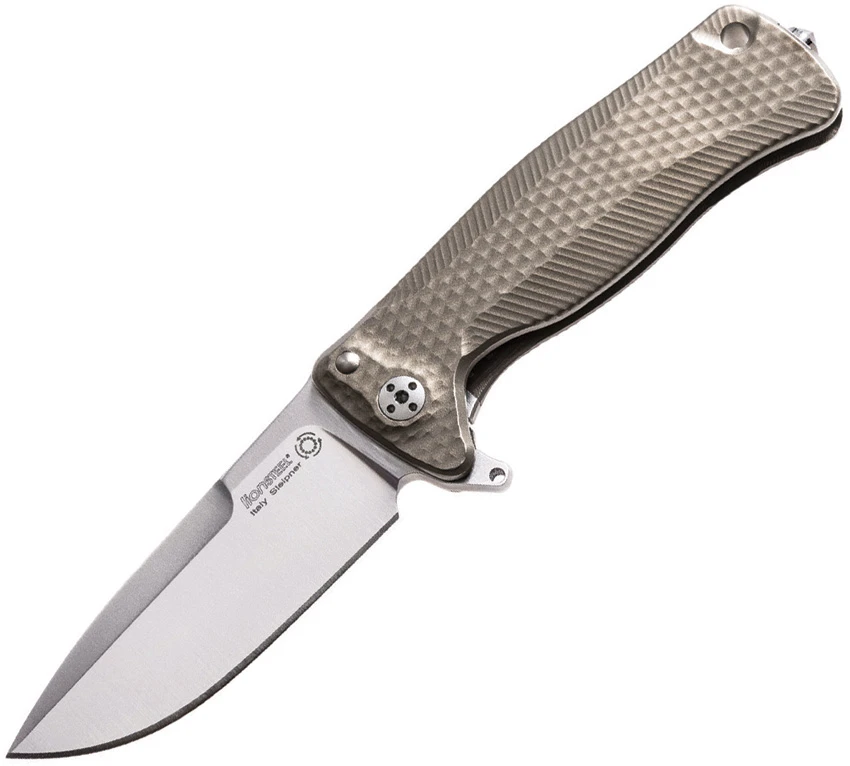 LionSteel SR-22 Flipper Integral Frame Lock Knife Bronze Titanium (3.125" Satin), LionSteel SR-22 Flipper Integral Frame Lock Knife Bronze Titanium (3.125" Satin) for Sale, LionSteel SR-22 Flipper Integral Frame Lock Knife Bronze Titanium (3.125" Satin)