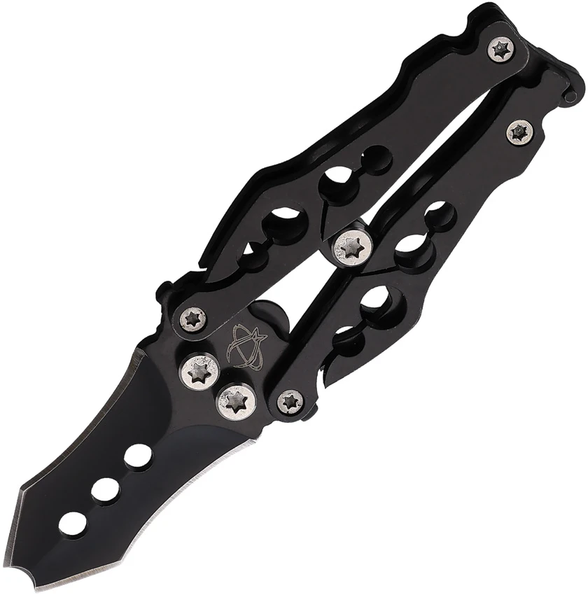 Mantis Bottleneck Dual-Tip Butterfly-Style Folding Knife (1.99" Black) BK-2A, Mantis Bottleneck Dual-Tip Butterfly-Style Folding Knife (1.99" Black) BK-2A for Sale, Mantis Bottleneck Dual-Tip Butterfly-Style Folding Knife (1.99" Black) BK-2A