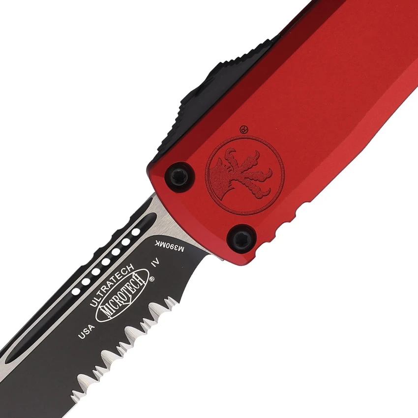 Microtech Ultratech Gen IV S/E OTF Automatic Knife Red Al (3.5" Two-Tone Serr), Microtech Ultratech Gen IV S/E OTF Automatic Knife Red Al (3.5" Two-Tone Serr) for Sale, Microtech Ultratech Gen IV S/E OTF Automatic Knife Red Al (3.5" Two-Tone Serr)