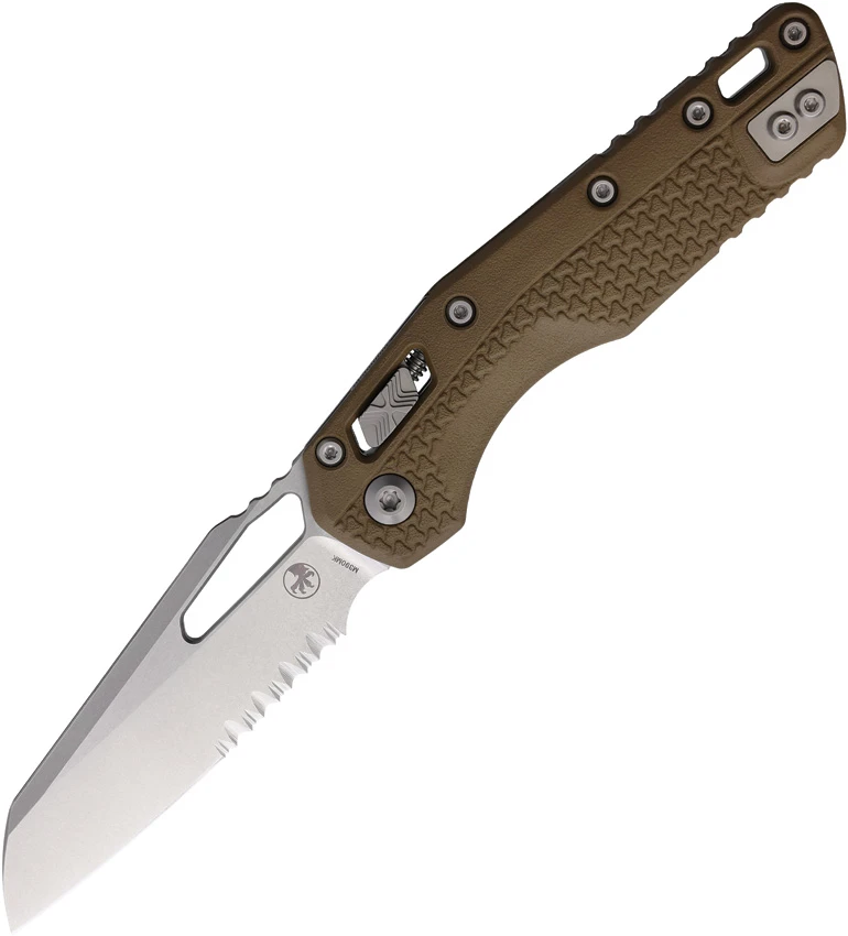 Microtech Standard Issue MSI Ram-Lok Knife Dark Earth Tan (3.9" Stonewash Serr), Microtech Standard Issue MSI Ram-Lok Knife Dark Earth Tan (3.9" Stonewash Serr) for Sale, Microtech Standard Issue MSI Ram-Lok Knife Dark Earth Tan (3.9" Stonewash Serr)