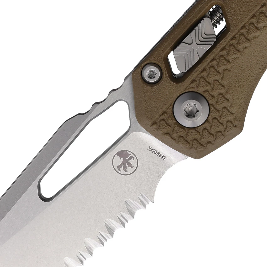 Microtech Standard Issue MSI Ram-Lok Knife Dark Earth Tan (3.9" Stonewash Serr), Microtech Standard Issue MSI Ram-Lok Knife Dark Earth Tan (3.9" Stonewash Serr) for Sale, Microtech Standard Issue MSI Ram-Lok Knife Dark Earth Tan (3.9" Stonewash Serr)