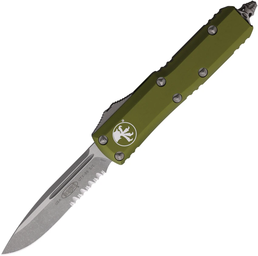Microtech UTX-85 S/E OTF Automatic Knife OD Green (3.125" Apoc Serr) 231-11APOD, Microtech UTX-85 S/E OTF Automatic Knife OD Green (3.125" Apoc Serr) 231-11APOD for Sale, Microtech UTX-85 S/E OTF Automatic Knife OD Green (3.125" Apoc Serr) 231-11APOD