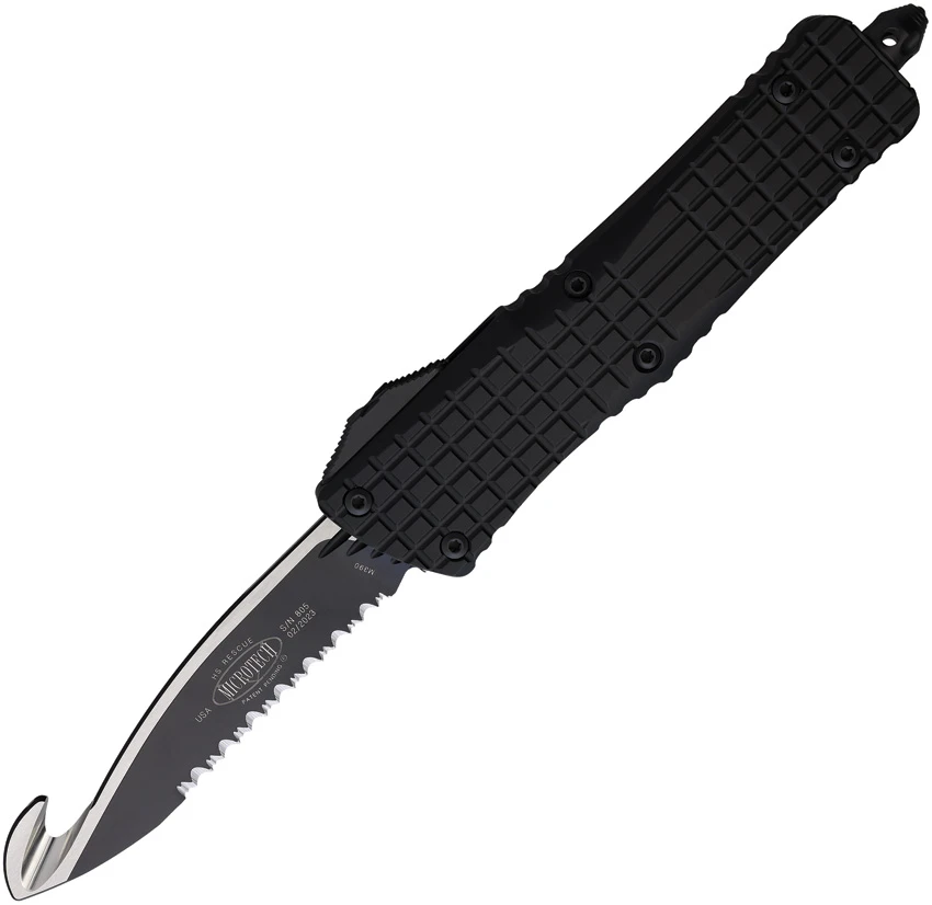 Microtech Combat Troodon Frag HS Rescue OTF Automatic Knife Black (4" Two-Tone), Microtech Combat Troodon Frag HS Rescue OTF Automatic Knife Black (4" Two-Tone) for Sale, Microtech Combat Troodon Frag HS Rescue OTF Automatic Knife Black (4" Two-Tone)