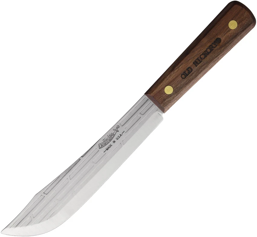 Old Hickory Butcher Wood Fixed Blade Knife  - 7" Brushed Plain, Old Hickory Butcher Wood Fixed Blade Knife  - 7" Brushed Plain for Sale, Old Hickory Butcher Wood Fixed Blade Knife  - 7" Brushed Plain