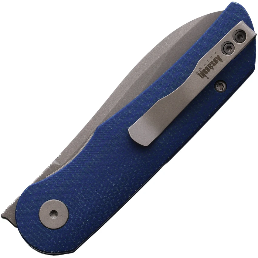 Petrified Fish El Camino Liner Lock Knife Blue Micarta (3.5" SW N690), Petrified Fish El Camino Liner Lock Knife Blue Micarta (3.5" SW N690) for Sale, Petrified Fish El Camino Liner Lock Knife Blue Micarta (3.5" SW N690)