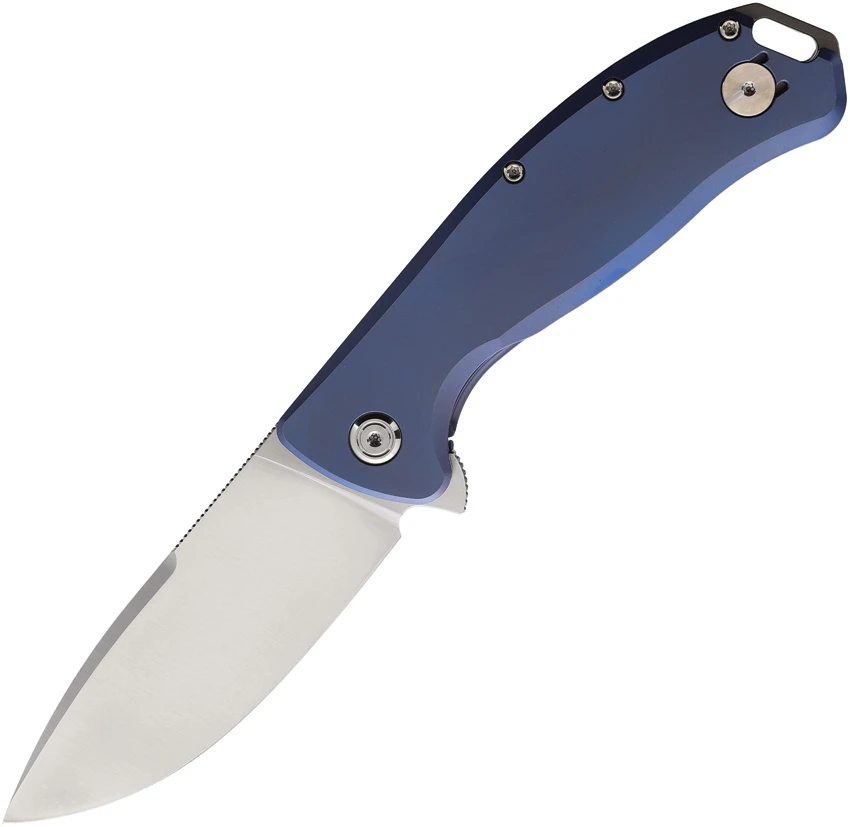 PMP Knives Big Boy Flipper Frame Lock Knife  Blue Titanium (3.7" Satin) PMP023, PMP Knives Big Boy Flipper Frame Lock Knife  Blue Titanium (3.7" Satin) PMP023 for Sale, PMP Knives Big Boy Flipper Frame Lock Knife  Blue Titanium (3.7" Satin) PMP023
