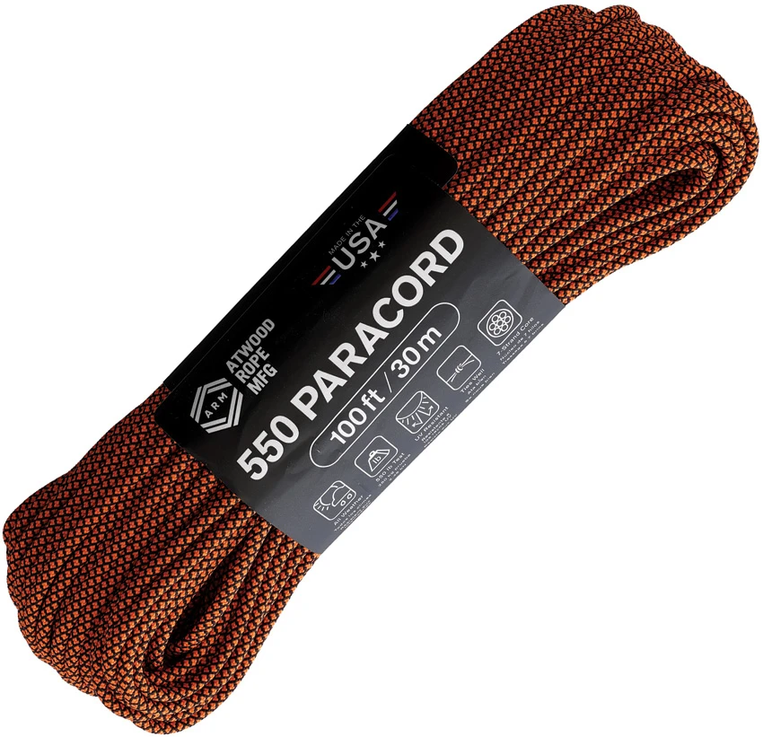 Atwood Rope MFG 550 Lb. Para Cord 100 Ft. Diamond (Orange), Atwood Rope MFG 550 Lb. Para Cord 100 Ft. Diamond (Orange) for Sale, Atwood Rope MFG 550 Lb. Para Cord 100 Ft. Diamond (Orange)