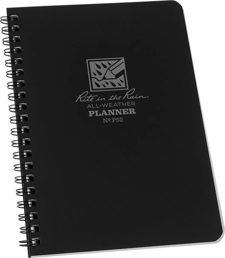 Rite in the Rain No. P52 Weekly Planner Undated (Black), Rite in the Rain No. P52 Weekly Planner Undated (Black) for Sale, Rite in the Rain No. P52 Weekly Planner Undated (Black)