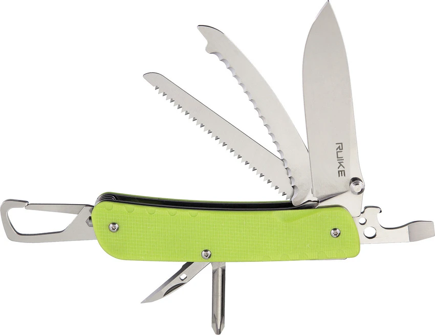 RUIKE Trekker LD43 Multi-Tool Folding Knife Lime Green G-10 (3.35" Mirror), RUIKE Trekker LD43 Multi-Tool Folding Knife Lime Green G-10 (3.35" Mirror) for Sale, RUIKE Trekker LD43 Multi-Tool Folding Knife Lime Green G-10 (3.35" Mirror)