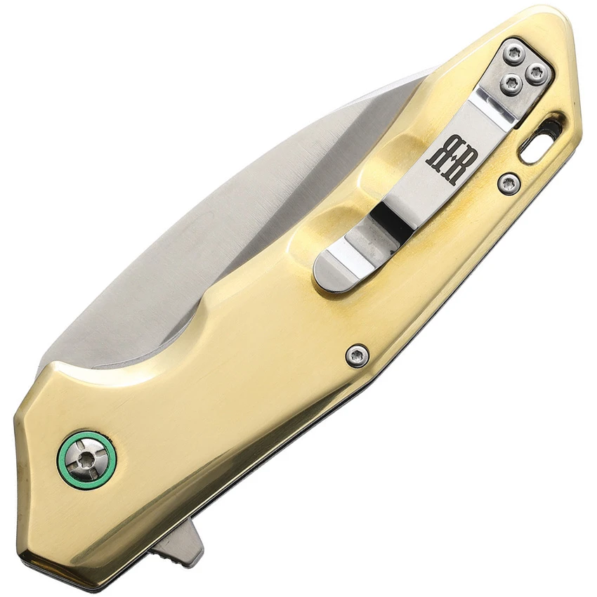 Rough Ryder Brass Wharncliffe Flipper Liner Lock Knife Brass (3.75" Satin), Rough Ryder Brass Wharncliffe Flipper Liner Lock Knife Brass (3.75" Satin) for Sale, Rough Ryder Brass Wharncliffe Flipper Liner Lock Knife Brass (3.75" Satin)
