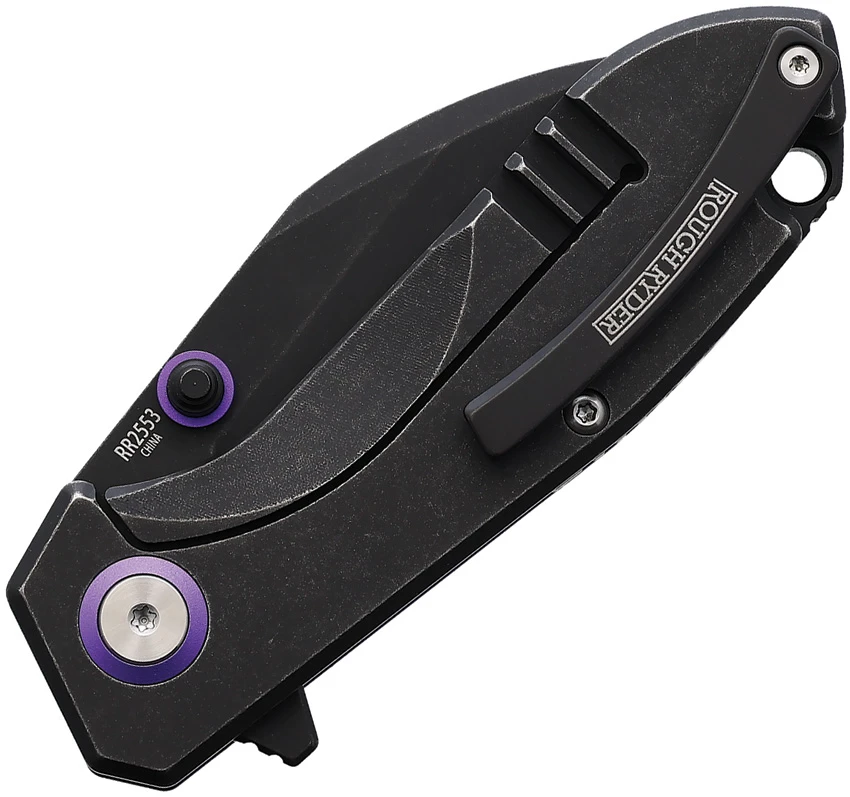 Rough Ryder Tattoo Frame Lock Knife Purple Aluminum/Black Steel (2.75" Satin), Rough Ryder Tattoo Frame Lock Knife Purple Aluminum/Black Steel (2.75" Satin) for Sale, Rough Ryder Tattoo Frame Lock Knife Purple Aluminum/Black Steel (2.75" Satin)