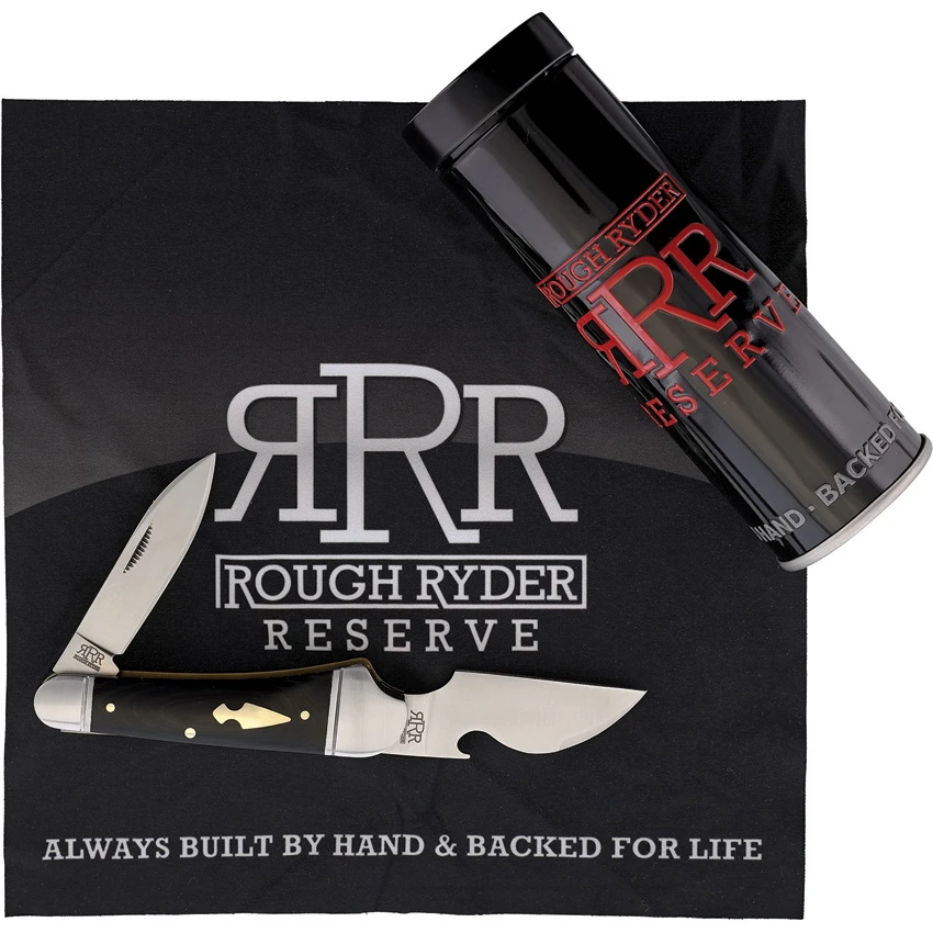 Rough Ryder Cap Lifter Knife 3.6" Black Micarta RRR004, Rough Ryder Cap Lifter Knife 3.6" Black Micarta RRR004 for Sale, Rough Ryder Cap Lifter Knife 3.6" Black Micarta RRR004