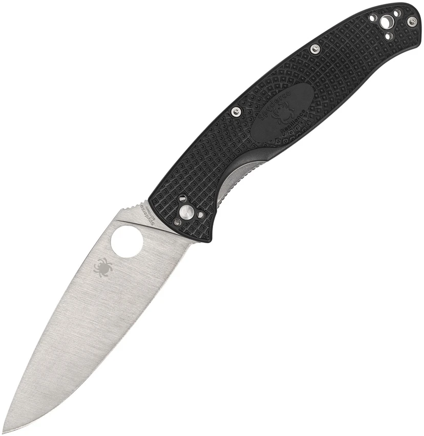 Spyderco Resilience Lightweight Liner Lock Knife Black FRN (4.25" Satin) C142PBK, Spyderco Resilience Lightweight Liner Lock Knife Black FRN (4.25" Satin) C142PBK for Sale, Spyderco Resilience Lightweight Liner Lock Knife Black FRN (4.25" Satin) C142PBK