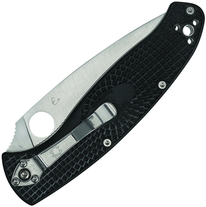 Spyderco Resilience Lightweight Liner Lock Knife Black FRN (4.25" Satin) C142PBK, Spyderco Resilience Lightweight Liner Lock Knife Black FRN (4.25" Satin) C142PBK for Sale, Spyderco Resilience Lightweight Liner Lock Knife Black FRN (4.25" Satin) C142PBK