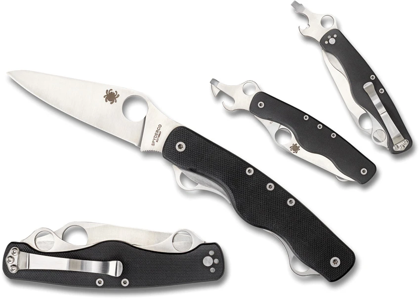 Spyderco ClipiTool Standard Multi-Tool Knife Black G-10 (3.5" Satin) C208GP, Spyderco ClipiTool Standard Multi-Tool Knife Black G-10 (3.5" Satin) C208GP for Sale, Spyderco ClipiTool Standard Multi-Tool Knife Black G-10 (3.5" Satin) C208GP