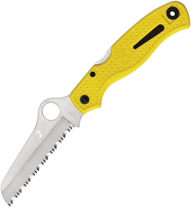 Spyderco Atlantic Salt Folding Dive Knife C89SYL Yellow FRN (3.69" Satin Serr), Spyderco Atlantic Salt Folding Dive Knife C89SYL Yellow FRN (3.69" Satin Serr) for Sale, Spyderco Atlantic Salt Folding Dive Knife C89SYL Yellow FRN (3.69" Satin Serr)