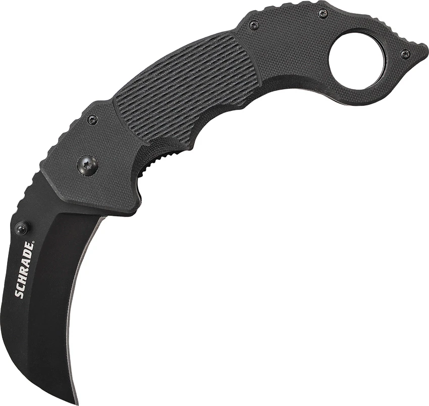 Schrade Folding Knife Karambit Black G-10 (3" Black), Schrade Folding Knife Karambit Black G-10 (3" Black) for Sale, Schrade Folding Knife Karambit Black G-10 (3" Black)