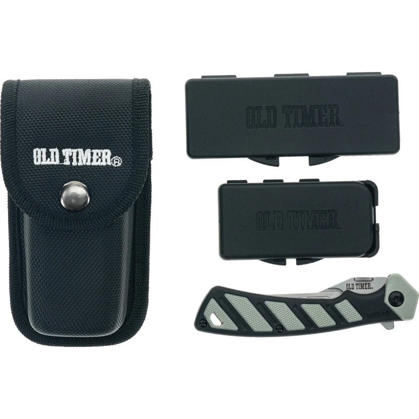 Old Timer Replaceable Blade Knife Black/Green Rubber FRN (2.75" Satin), Old Timer Replaceable Blade Knife Black/Green Rubber FRN (2.75" Satin) for Sale, Old Timer Replaceable Blade Knife Black/Green Rubber FRN (2.75" Satin)