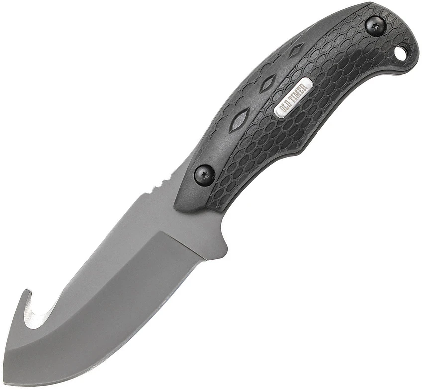 Schrade Old Timer Copperhead Guthook Fixed Blade Knife Black (3.6" Gray), Schrade Old Timer Copperhead Guthook Fixed Blade Knife Black (3.6" Gray) for Sale, Schrade Old Timer Copperhead Guthook Fixed Blade Knife Black (3.6" Gray)