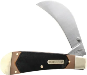 Old Timer Hawkbill Pruner Brown Sawcut Delrin (3.00" Satin), Old Timer Hawkbill Pruner Brown Sawcut Delrin (3.00" Satin) for Sale, Old Timer Hawkbill Pruner Brown Sawcut Delrin (3.00" Satin)