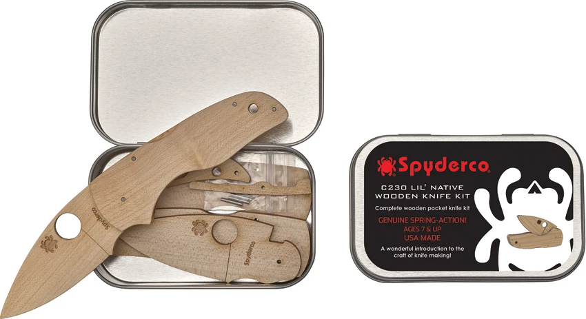 Spyderco Lil Native Knife Wooden Kit - WDKIT2, Spyderco Lil Native Knife Wooden Kit - WDKIT2 for Sale, Spyderco Lil Native Knife Wooden Kit - WDKIT2