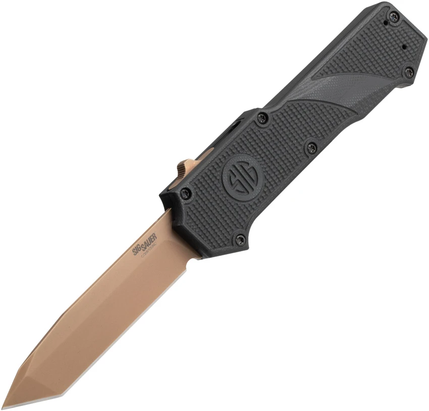 Hogue Knives SIG Compound Scorpion OTF Auto Tanto Black G-10 (3.5" FDE PVD), Hogue Knives SIG Compound Scorpion OTF Auto Tanto Black G-10 (3.5" FDE PVD) for Sale, Hogue Knives SIG Compound Scorpion OTF Auto Tanto Black G-10 (3.5" FDE PVD)