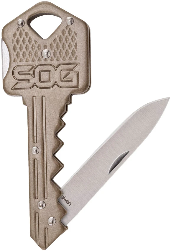 SOG Brass Key Lockback Knife Keychain Utility (1.5" Satin) KEY102, SOG Brass Key Lockback Knife Keychain Utility (1.5" Satin) KEY102 for Sale, SOG Brass Key Lockback Knife Keychain Utility (1.5" Satin) KEY102