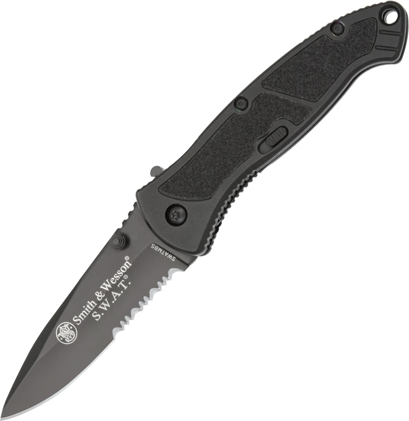 Smith & Wesson Medium SWAT MAGIC Spring Assist Knife (3.2" Black Serr) SWATMBS, Smith & Wesson Medium SWAT MAGIC Spring Assist Knife (3.2" Black Serr) SWATMBS for Sale, Smith & Wesson Medium SWAT MAGIC Spring Assist Knife (3.2" Black Serr) SWATMBS