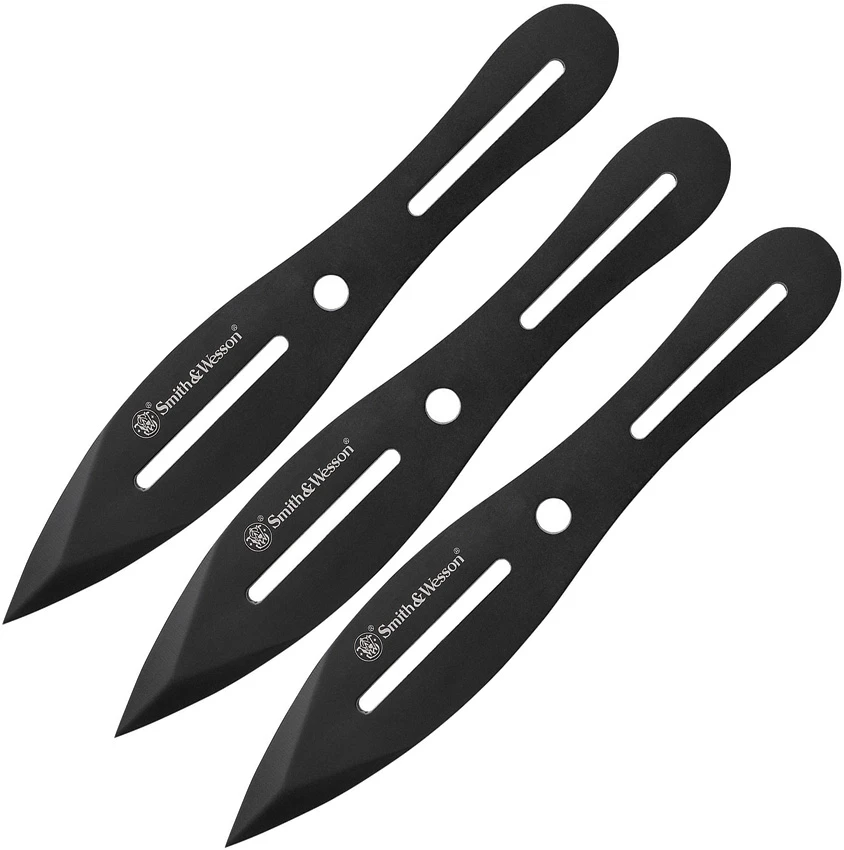 Smith & Wesson Bullseye 8" Throwing Knife Set Black (3 Knives) SWTK8BCP, Smith & Wesson Bullseye 8" Throwing Knife Set Black (3 Knives) SWTK8BCP for Sale, Smith & Wesson Bullseye 8" Throwing Knife Set Black (3 Knives) SWTK8BCP