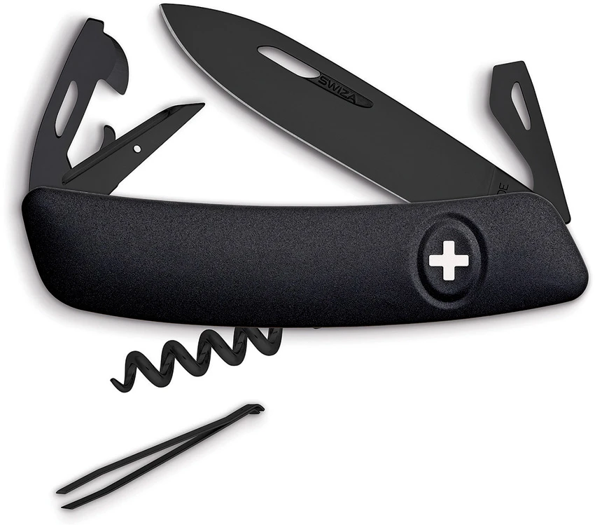 Swiza D03 Button Lock Swiss Pocket Knife Black (2.75" Black), Swiza D03 Button Lock Swiss Pocket Knife Black (2.75" Black) for Sale, Swiza D03 Button Lock Swiss Pocket Knife Black (2.75" Black)
