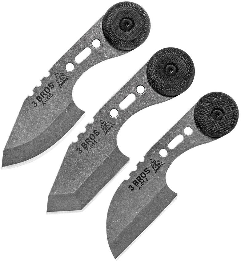 TOPS Knives 3 Bros. Combo Fixed Blade Knife Set Canvas Micarta (2.2" Tumbled), TOPS Knives 3 Bros. Combo Fixed Blade Knife Set Canvas Micarta (2.2" Tumbled) for Sale, TOPS Knives 3 Bros. Combo Fixed Blade Knife Set Canvas Micarta (2.2" Tumbled)