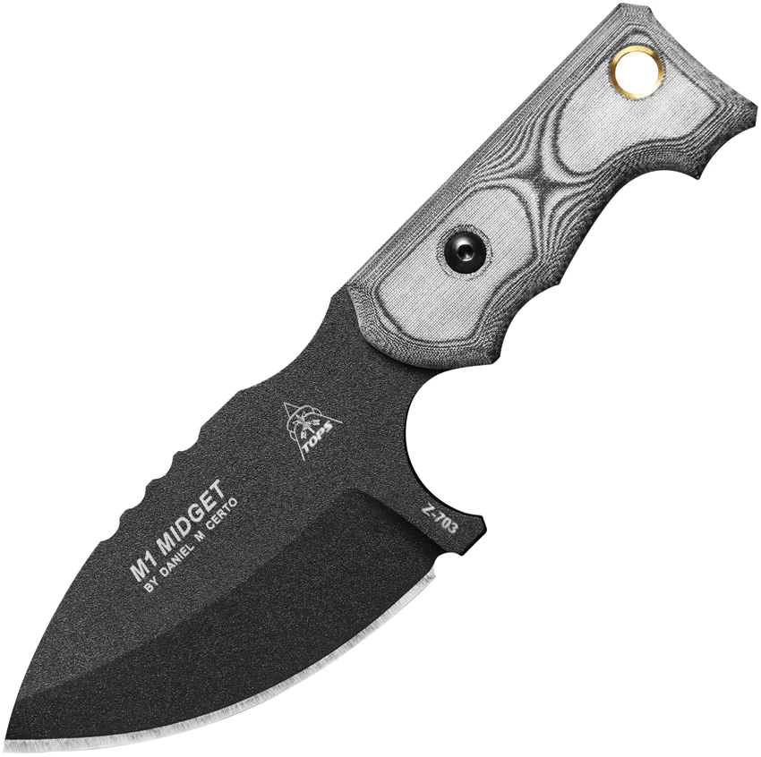 TOPS Knives M1 Midget Knife (3.75" Black Plain/Serr) M1MGT-01, TOPS Knives M1 Midget Knife (3.75" Black Plain/Serr) M1MGT-01 for Sale, TOPS Knives M1 Midget Knife (3.75" Black Plain/Serr) M1MGT-01