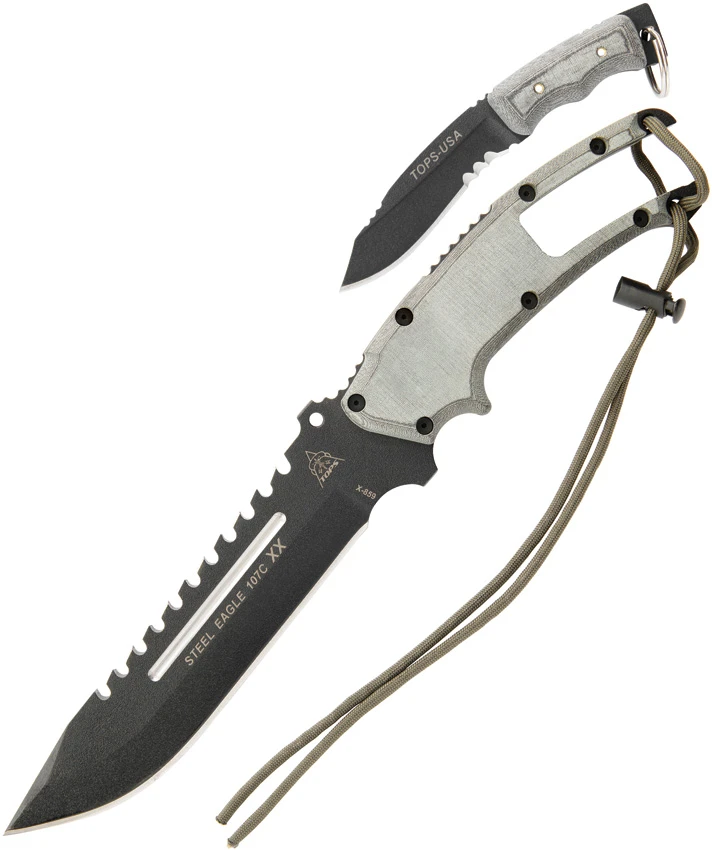 TOPS Knives Steel Eagle 107C XX Knife & Baby Eagle Set (7.5" Black), TOPS Knives Steel Eagle 107C XX Knife & Baby Eagle Set (7.5" Black) for Sale, TOPS Knives Steel Eagle 107C XX Knife & Baby Eagle Set (7.5" Black)