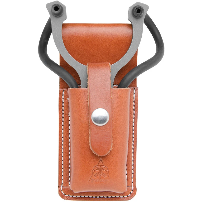 TOPS Knives "Sling" Slingshot Black Micarta w/ Leather Sheath, TOPS Knives "Sling" Slingshot Black Micarta w/ Leather Sheath for Sale, TOPS Knives "Sling" Slingshot Black Micarta w/ Leather Sheath