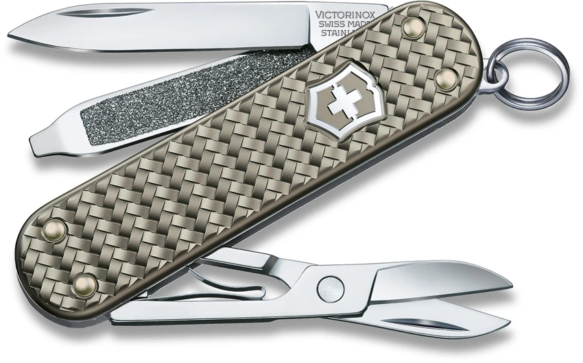Victorinox Classic SD Precious Swiss Army Knife Woven Gray Alox 062214031G, Victorinox Classic SD Precious Swiss Army Knife Woven Gray Alox 062214031G for Sale, Victorinox Classic SD Precious Swiss Army Knife Woven Gray Alox 062214031G