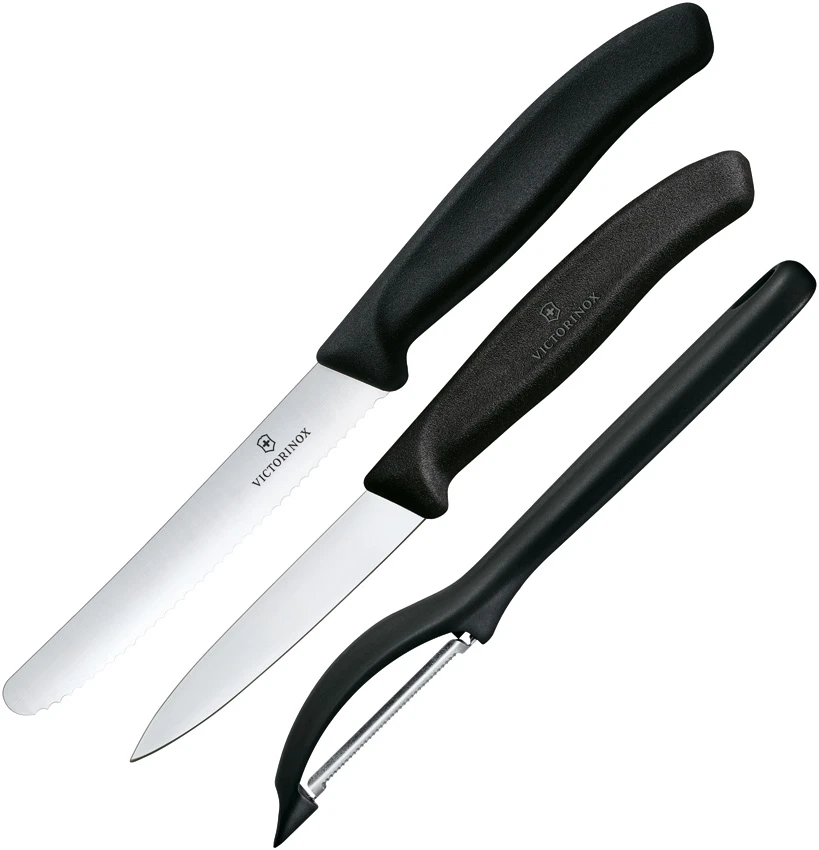 Victorinox Swiss Classic Paring Knife Set w/Peeler - Black, Victorinox Swiss Classic Paring Knife Set w/Peeler - Black for Sale, Victorinox Swiss Classic Paring Knife Set w/Peeler - Black