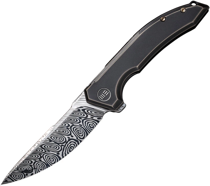 WE Knife Co. Quixotic Frame Lock Bronze/Black Ti (3.45" Damascus) WE21016-DS1, WE Knife Co. Quixotic Frame Lock Bronze/Black Ti (3.45" Damascus) WE21016-DS1 for Sale, WE Knife Co. Quixotic Frame Lock Bronze/Black Ti (3.45" Damascus) WE21016-DS1