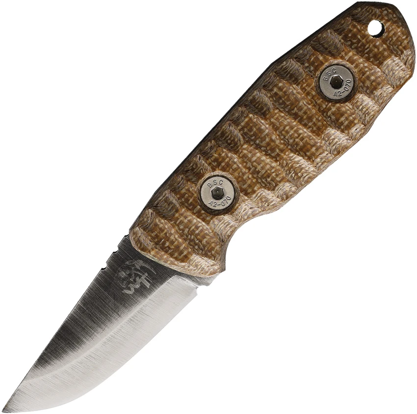 Wander Tactical Menoceras Small Fixed Blade Knife Brown Micarta (2.4" Gray), Wander Tactical Menoceras Small Fixed Blade Knife Brown Micarta (2.4" Gray) for Sale, Wander Tactical Menoceras Small Fixed Blade Knife Brown Micarta (2.4" Gray)