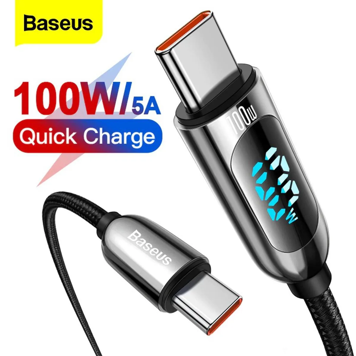 Baseus 1meter Display Fast Charging Data Cable Type-C To Type-C 100W , Baseus 1meter Display Fast Charging Data Cable Type-C To Type-C 100W for sale , Baseus 1meter Display Fast Charging Data Cable Type-C To Type-C 100W for Sale in Pakistan , Baseus 1mete