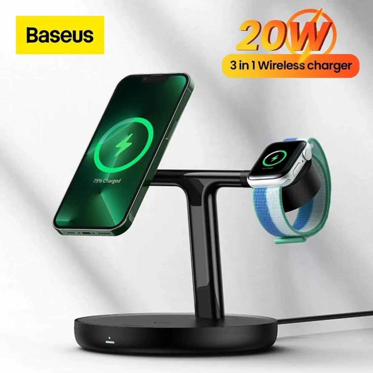 Baseus 20W Swan 3-In-1 Wireless Magnetic Charging For Apple IPhone & Watch 7, SE & Nike With Cable USB For Type-C 3A , Baseus 20W Swan 3-In-1 Wireless Magnetic Charging For Apple IPhone & Watch 7, SE & Nike With Cable USB For Type-C 3A for sale , Baseus 2