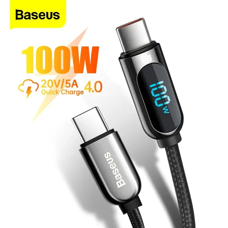 Baseus 2meter Display Fast Charging Data Cable Type-C To Type-C 100W , Baseus 2meter Display Fast Charging Data Cable Type-C To Type-C 100W for sale , Baseus 2meter Display Fast Charging Data Cable Type-C To Type-C 100W for Sale in Pakistan , Baseus 2mete