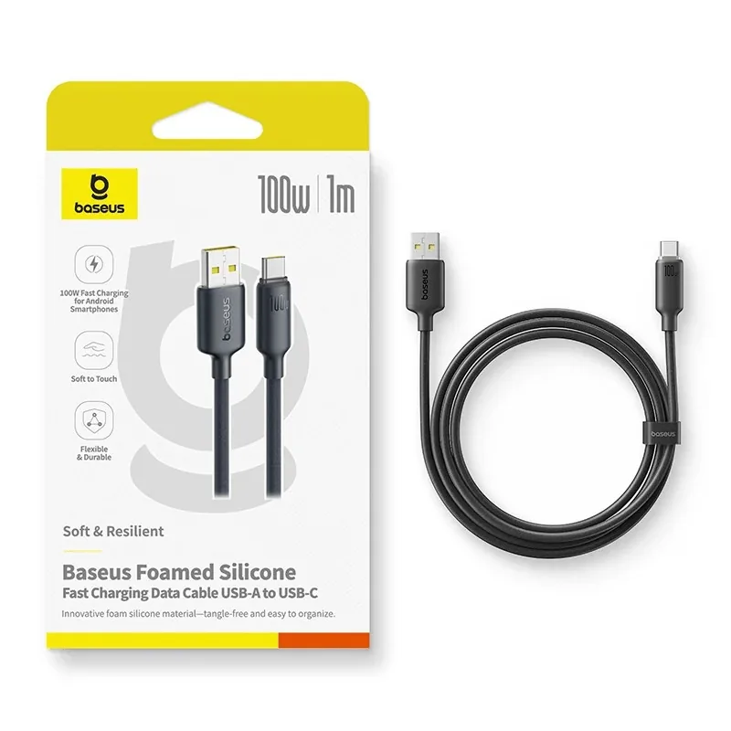 Baseus Foam Silicone USB to Type-C Cable 100W , Baseus Foam Silicone USB to Type-C Cable 100W for sale , Baseus Foam Silicone USB to Type-C Cable 100W for Sale in Pakistan , Baseus Foam Silicone USB to Type-C Cable 100W Available in Pakistan , Baseus Foam